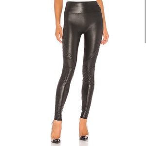 Spanx Quilted Black Faux Leather Leggings